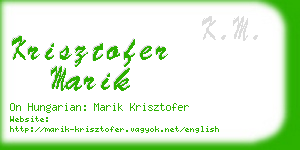 krisztofer marik business card